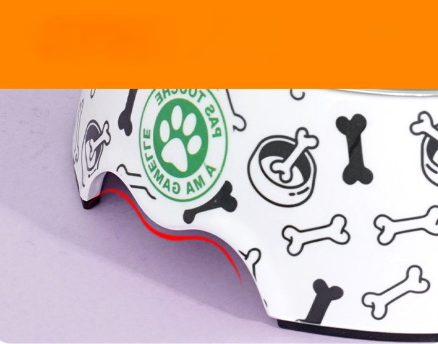 Melamine Plastic Cartoon Bones Dog Food Bowl