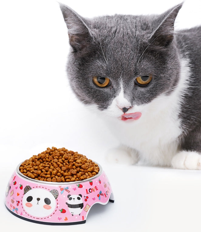 Melamine Plastic Pink Panda Dog Food Bowl