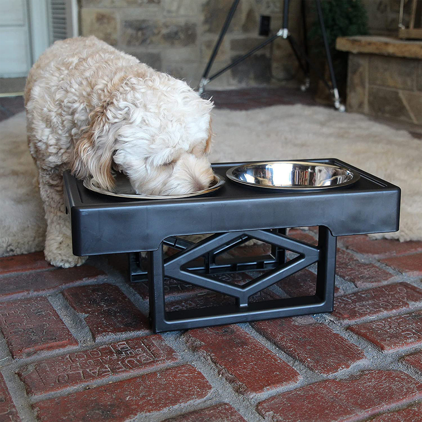 3 Height Adjustable Raised Dog Bowl Stand