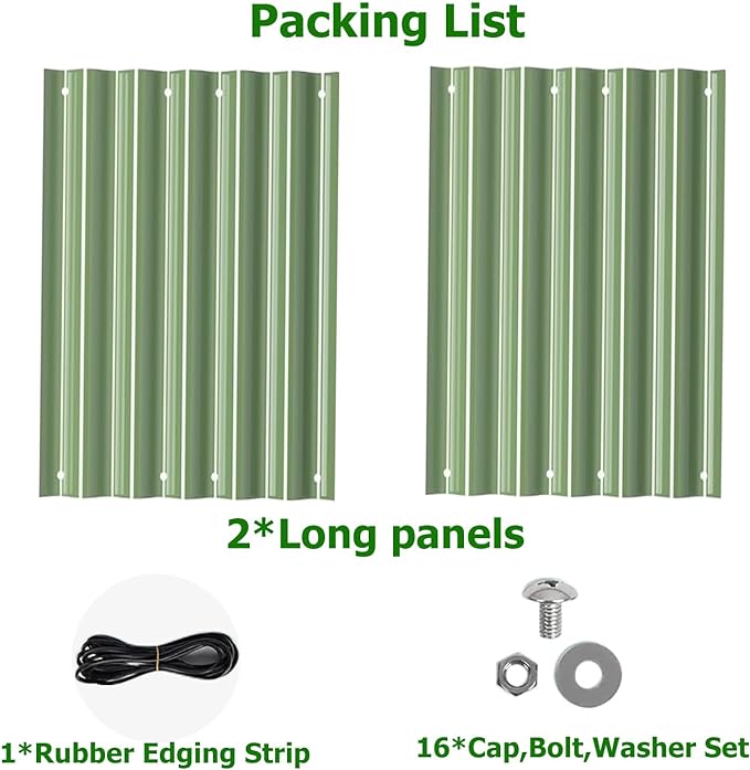 PG-0254 8 '' tall rectangular metal garden bed galvanized sheet planter box Outdoor flower box