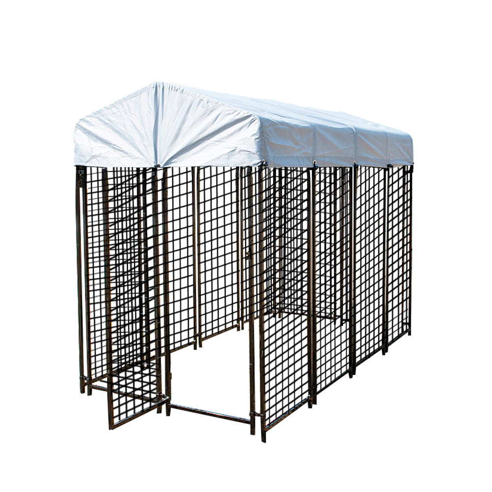 PG-0354 Large Dog Kennel Outdoor Pet Pens Dogs Run Enclosure Animal Hutch Metal Coop Fence with Roof Cover