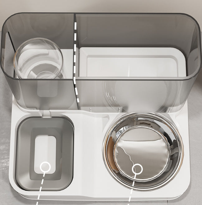 PG-0319 2 in 1 Gravity Pet Food and Water Bowl Set All-in-One Auto Puppy Supply Feeding Watering Supplies for Small Medium Indoor Dogs Cats