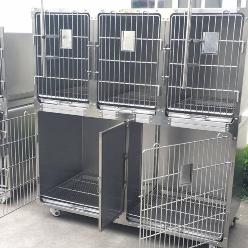 PG-0461 Stainless steel 6 cage group dry hospital cage pet hospital small animal hospital cage pet foster cage display cage