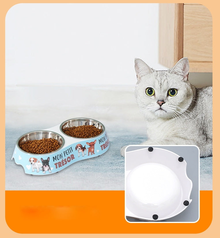Melamine Double Food Bowls for Dog & Cat