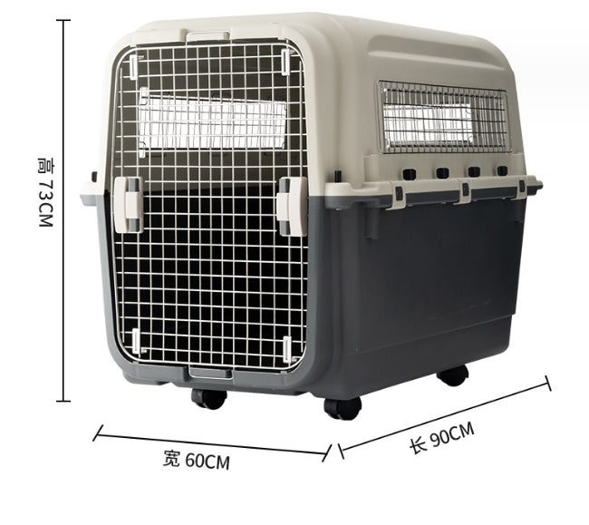 PG-0488 Pet carrier with Wire window large capacity large check box Portable carrier for cats and dogs