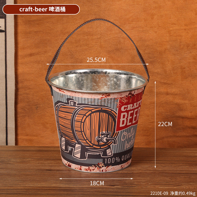 PG-0224 American vintage ice bucket Outdoor campers Home Grill Bar Beer Champagne wine cold portable ice bucket