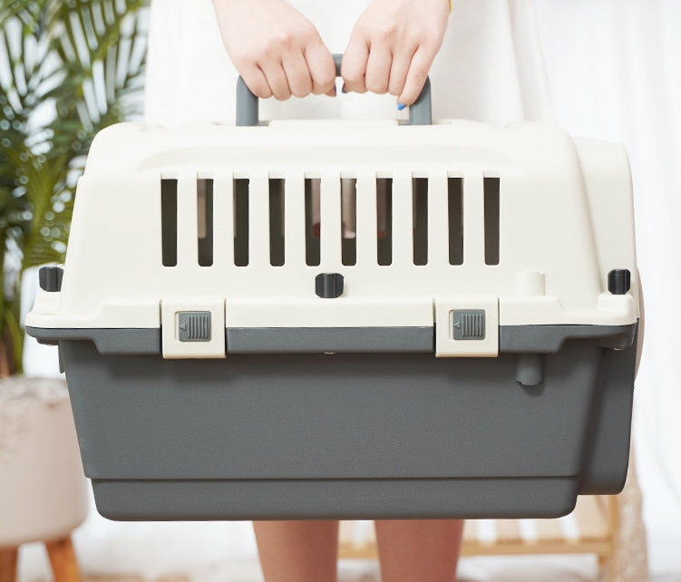 PG-0487 Pet carrier with Wire window large capacity large check box Portable carrier for cats and dogs