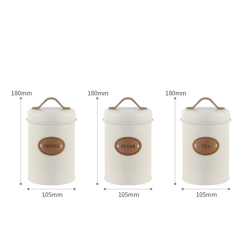 PG-0184 Nordic home kitchen tea storage tank Metal retro style sealed tank portable tea sugar storage tank coffee bean container