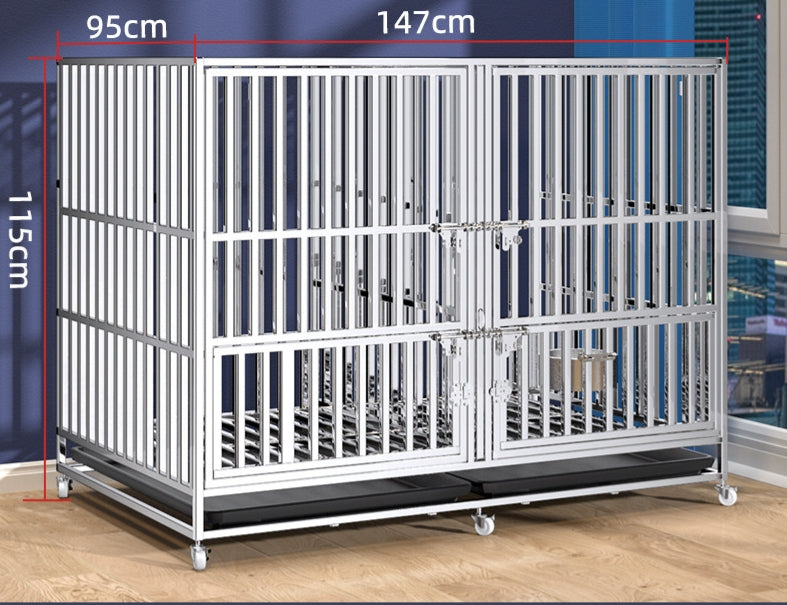 PG-0359 Stackable Dog Crates with Divider-Heavy Duty Dog Kennels and Crates