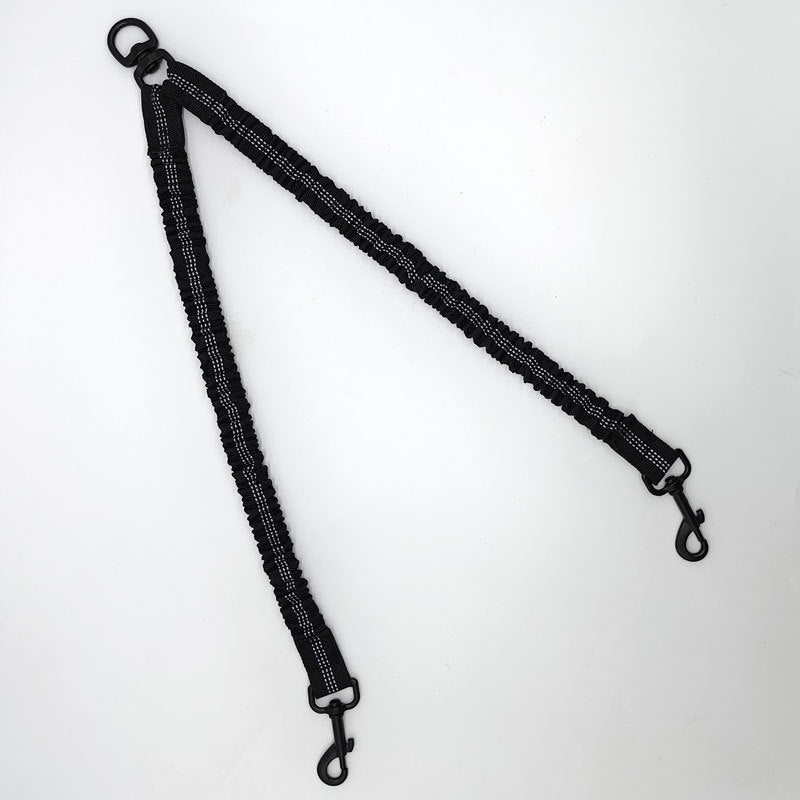 PG-0204 2 Dog Leash, 360° Swivel No Tangle Double Dog Walking & Training Leash, Comfortable Shock Absorbing Reflective Bungee Lead Walk 2 Dogs with Ease