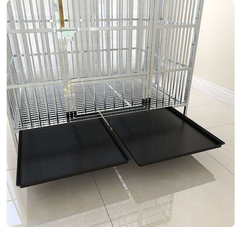 PG-0453 Foldable Stainless steel dog cage Series Large dog folding small dog square kennel with toilet indoor pet cage