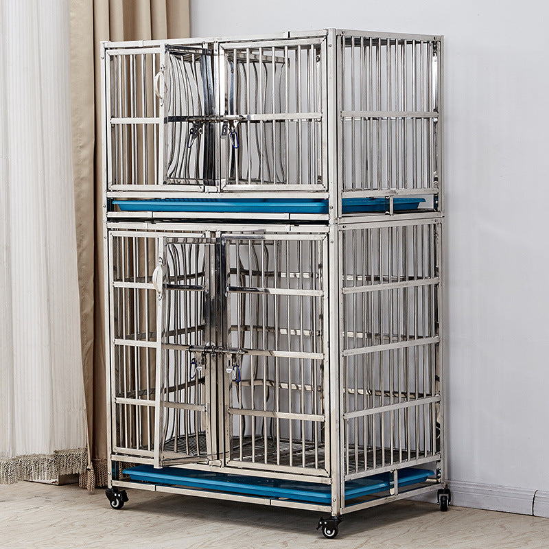 PG-0371 95 Three cages & five rooms Stainless steel dog cage Mother cage Hospital cage combination cage isolation cage Foster cage Display cage Pet store foster cage