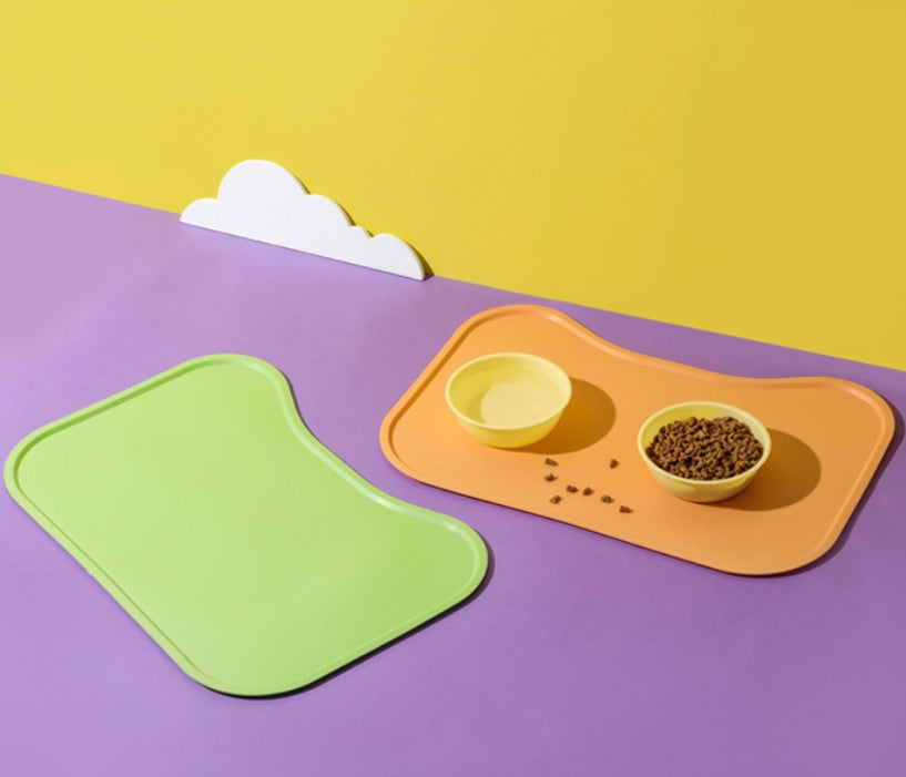 PG-0349 Pet placemat Silicone Pet Feeding Mat for Floor Non-Skid Waterproof Dog Water Bowl Tray