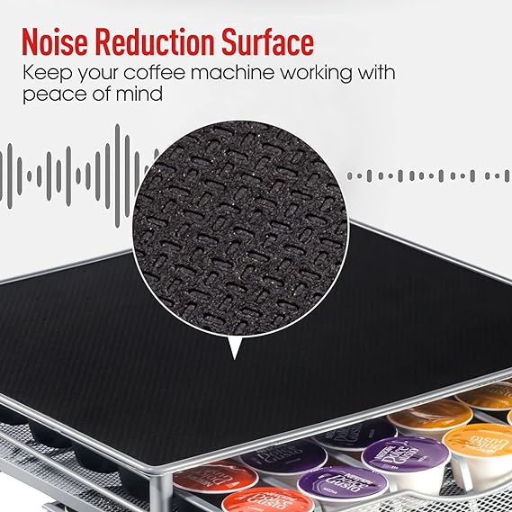 PG-0178 Coffee Pod Drawer, 72 Pod Capacity Rack Holder, Compatible with Dolce Gusto, 2-tier Coffee Pods Storage Organizer for Office Home Kitchen Counter