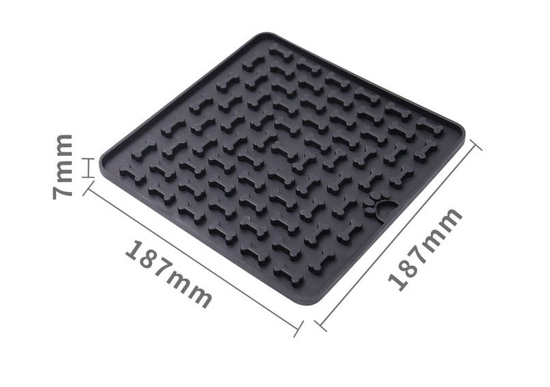 PG-0304 Bone Licking plate Licking Mat for Dogs & Cats Slow Feeder Dog Bowls Premium Licking Mat with Suction Cups for Dog&Cat Boredom Reducer Anxiety Relief Perfect for Bathing Grooming