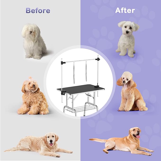 PG-0492 PET Dog Pet Grooming Table for Large Dogs Adjustable Height Heavy Duty Professional Portable Trimming Table