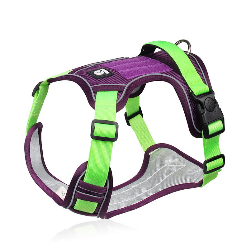 PG-0189 Basic Explosion-proof impact handle breast back large dog rope reflective pet breast harness
