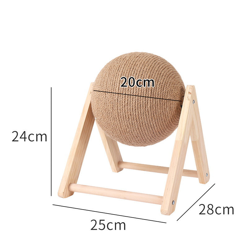 Cat scratching board Cat toy Wooden cat scratching ball grinding claw hand wrapped sword rope cat climbing frame durable cat scratching post
