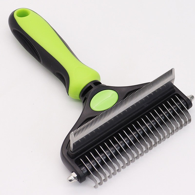 Double-Sided Undercoat Rake for Dogs & Cats - Shedding Comb and Dematting Tool for Grooming