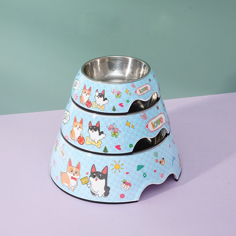 Melamine Plastic Lovely Puppy Dog Food Bowl