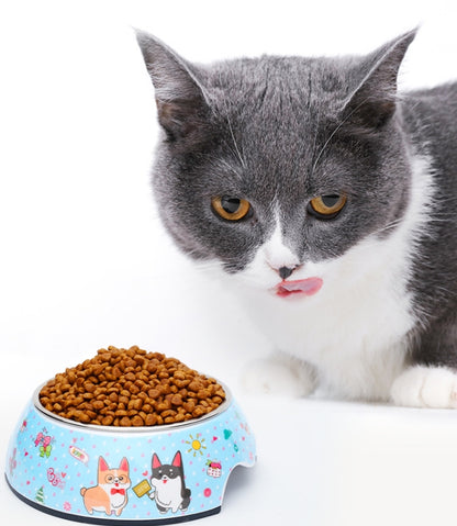 Tigela de comida para cachorro adorável de plástico melamina 