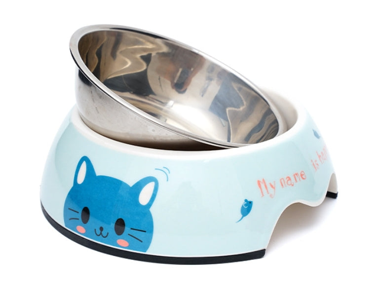 Melamine Plastic blue cat Dog Food Bowl