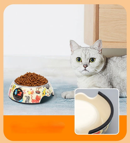 Tigela de comida para cães e gatos de melamina para animais de desenho animado 