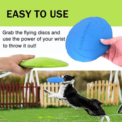 PG-0351     Dog Soft Rubber Interactive Flying Disc Dog Toy for Small Large Dogs - Floats in Water & Safe on Teeth