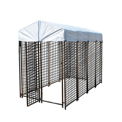 PG-0354   Large Dog Kennel Outdoor Pet Pens Dogs Run Enclosure Animal Hutch Metal Coop Fence with Roof Cover