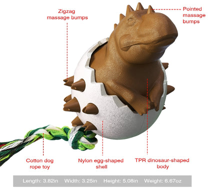 Cão mastigadores agressivos pequeno ovo de dinossauro cão molar vara mastigar suprimentos para animais de estimação escova de dentes para cães brinquedos para cães pode escovar os dentes para limpar dentes de animais de estimação ursos para cães