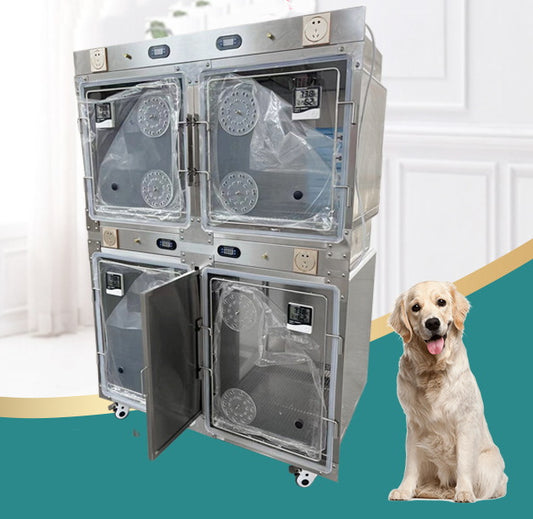 PG-0459   Stainless steel oxygen cage Pet cage Pet hospital cat and dog treatment Atomizing cage Stainless steel oxygen chamber hospital cage