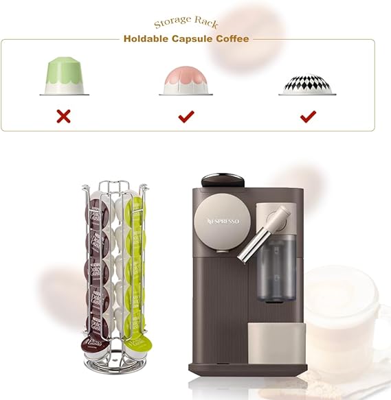 PG-0171 Suporte para cápsulas de café Organizador de armazenamento compatível com cápsulas Dolce Gusto, carrossel de cápsulas de café, comporta 24 cápsulas 