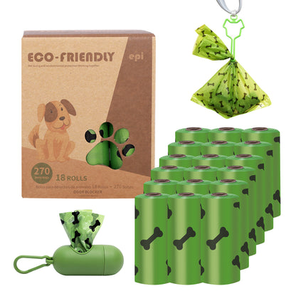 Sacos para cocô de cachorro com dispensador verde 