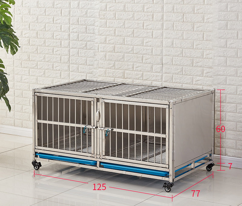 PG-0411   125B  Single & Two Rooms Veterinary Stainless Steel Dog Kennel Cages Equipment Animal Cages