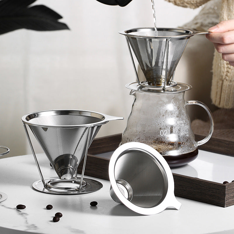 PG-0169  Pour Over Coffee Dripper,Reusable Coffee Filter,Slow Drip Paperless Stainless Steel Cone Coffee Coffee Maker,Easy to Use and Clean