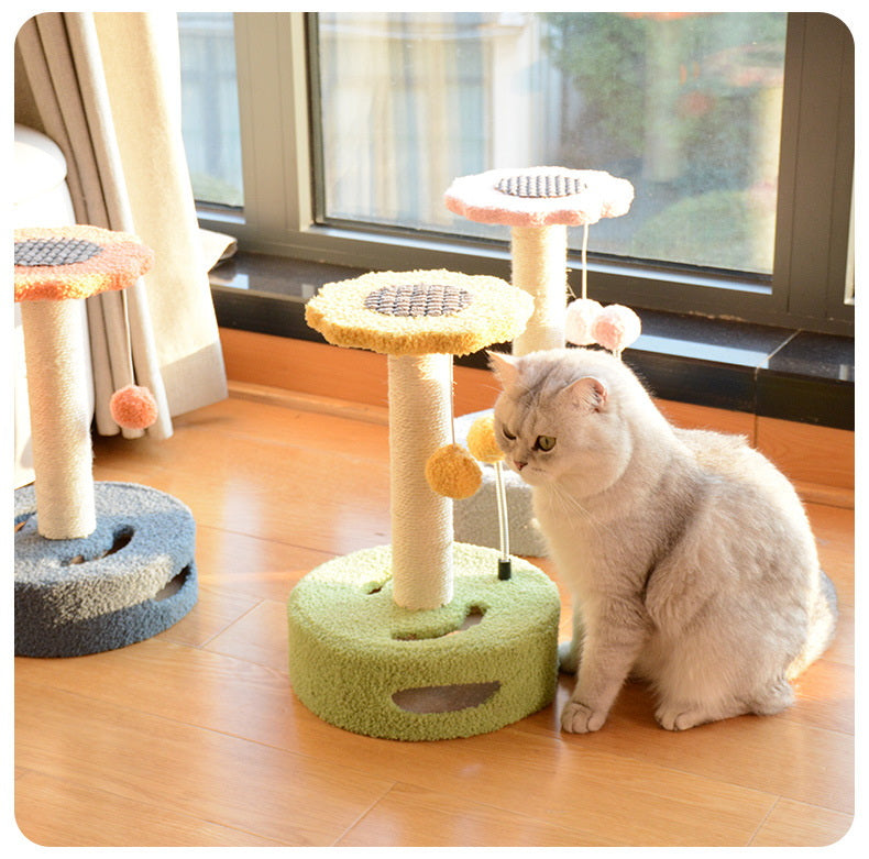 Flower Cat Tree Cute Scratching Post Indoor Cat Climbing Frame Small Cat Toy Kitten Jumping Platform Colorful Cat Tree Sisal Cat Scratching Post