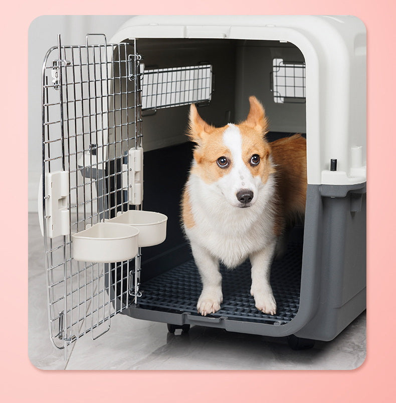 PG-0488   Pet carrier with Wire window large capacity large check box Portable carrier for cats and dogs