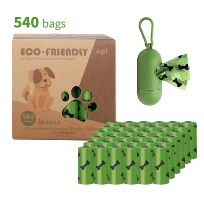 Sacos para cocô de cachorro com dispensador verde 