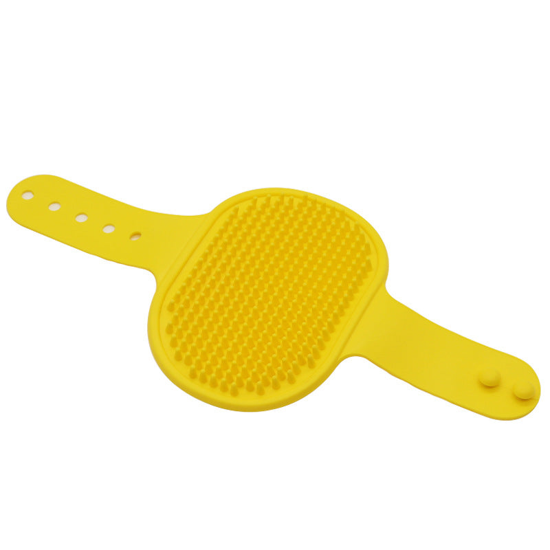 PG-0278   Pet Shampoo Bath Brush Soothing Massage Rubber Comb with Adjustable Ring Handle for Long Short Haired Dogs and Cats Grooming