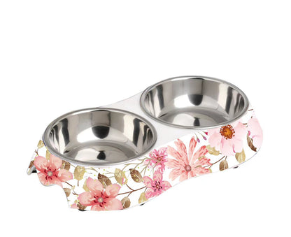 Melamine Flowers Food Double Bowls