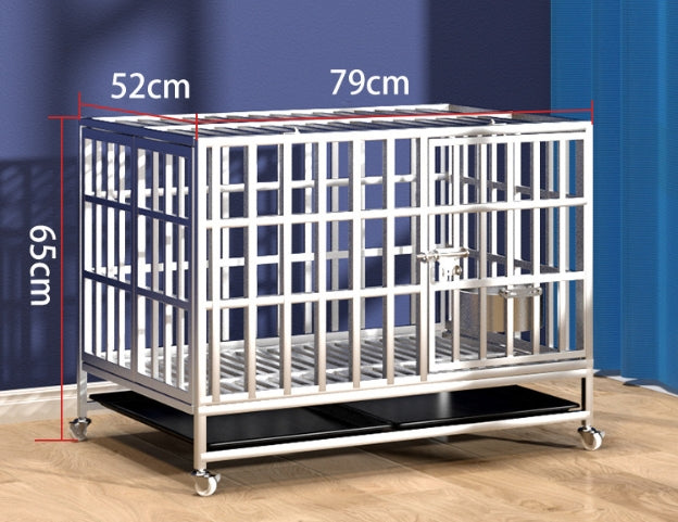 PG-0358   Foldable Stainless Steel Dog Crate Pet Kennel Foldable Dog Kennels Dog Cage Pet Playpen with Lockable Wheel