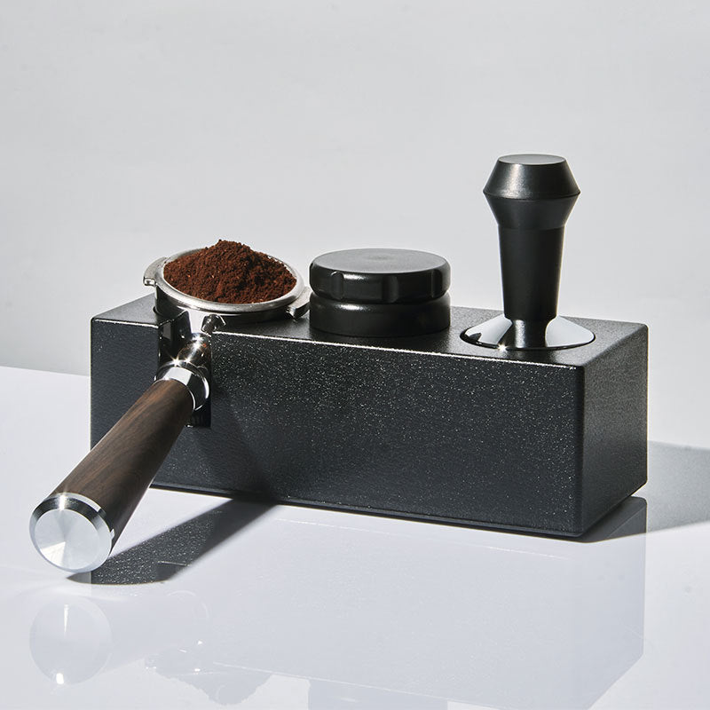 PG-0160  Tamping Station Plastic Espresso Tamper Mat Stand Black Tamper Holder Station for 58mm Portafilters, Tamper and Distributor