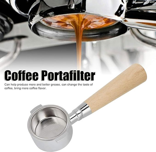 PG-0149 A2   51mm Bottomless Portafilter 3 ears Portafilter with Blackwood Handle 304 Stainless Steel Replacement Parts for Delonghi