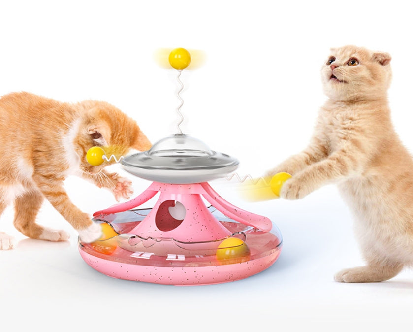 Kitten tumbler track cat turntable leaky food toy fun cat baseball