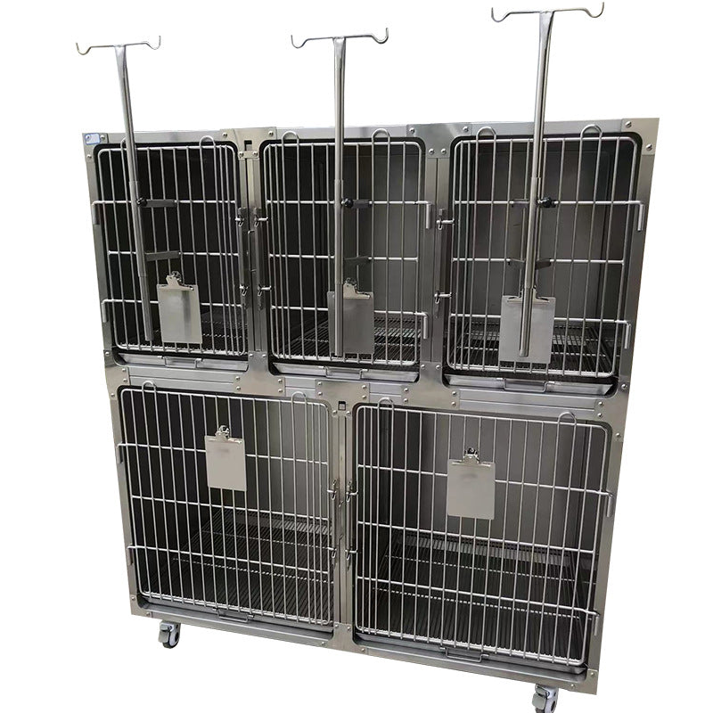 PG-0460   Stainless steel 5 cage group dry hospital cage pet hospital small animal hospital cage pet foster cage display cage