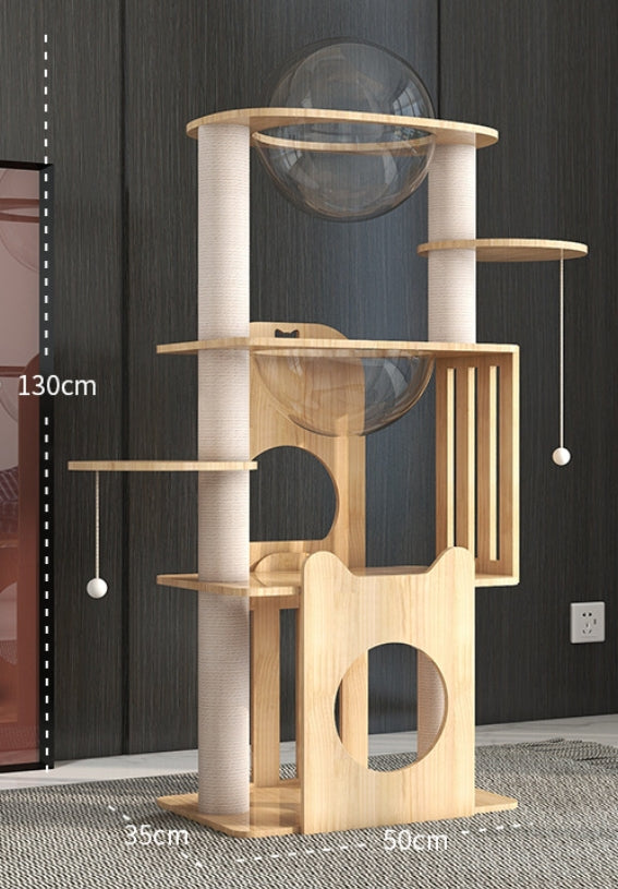 PG-0482    Rocket Solid wood cat climbing space capsule small cat litter cat claw board integrated cat tree householder jump toy