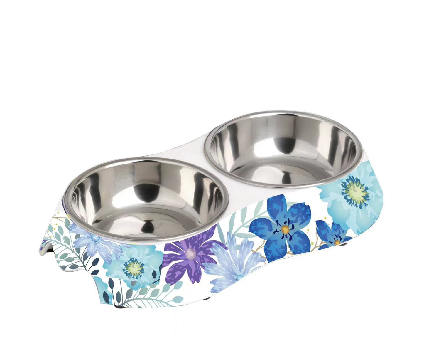 Melamine Flowers Food Double Bowls