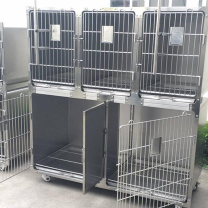 PG-0460   Stainless steel 5 cage group dry hospital cage pet hospital small animal hospital cage pet foster cage display cage