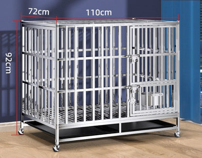 PG-0358   Foldable Stainless Steel Dog Crate Pet Kennel Foldable Dog Kennels Dog Cage Pet Playpen with Lockable Wheel