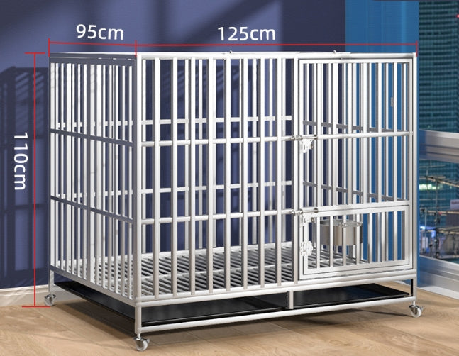 PG-0357   Assembly plate Stainless Steel Dog Crate Pet Kennel Foldable Dog Kennels Dog Cage Pet Playpen with Lockable Wheel